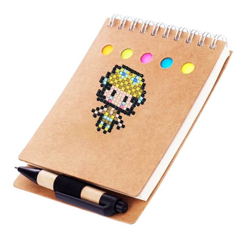 Cartoon Figure Diamond Painting Sticker on notebook
