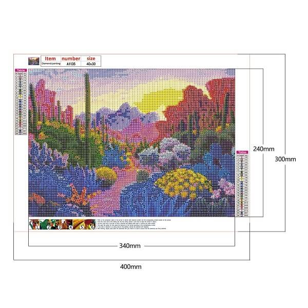 diy colorful cactus garden diamond painting canvas size
