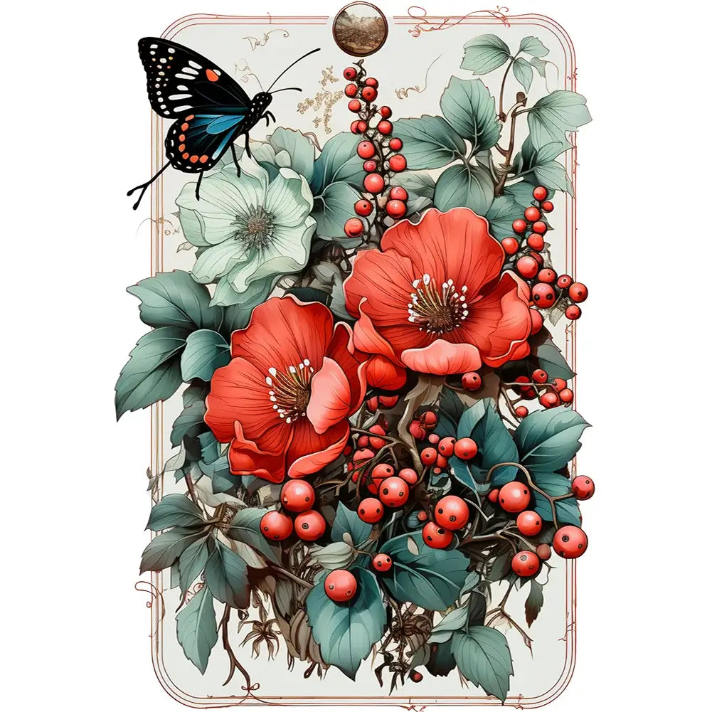 5D DIY Diamond Painting - Full Round / Square - Vintage Saffron Butterfly A