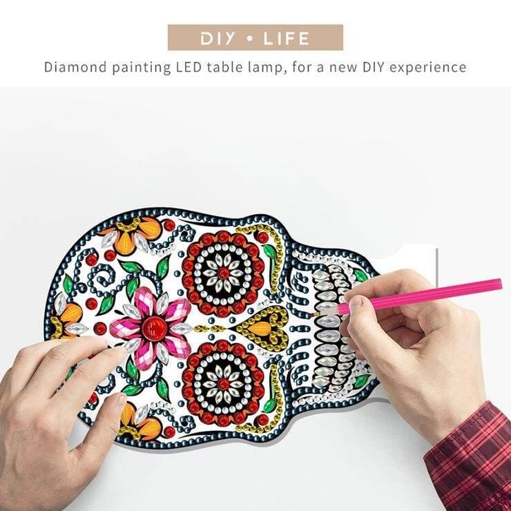 DIY Skull Diamond Painting Led Table Lamp 