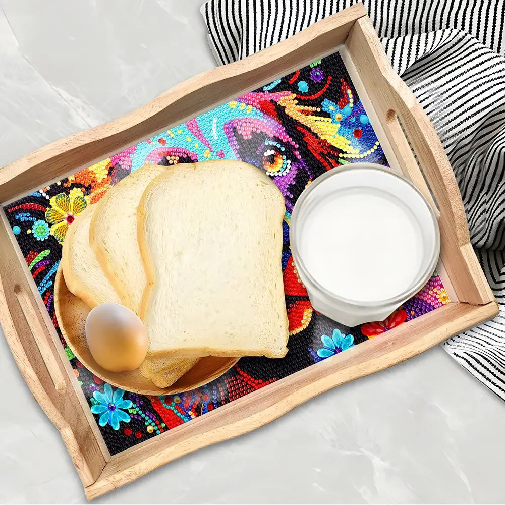 Dog Diamond Painting Decor Wooden Food Tray Kit
