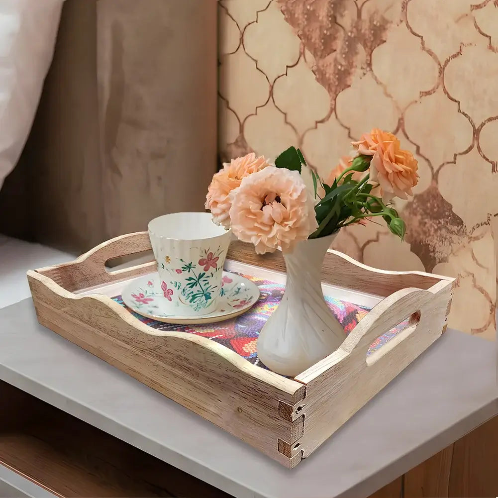 Dog Diamond Painting Decor Wooden Serving Tray Kit