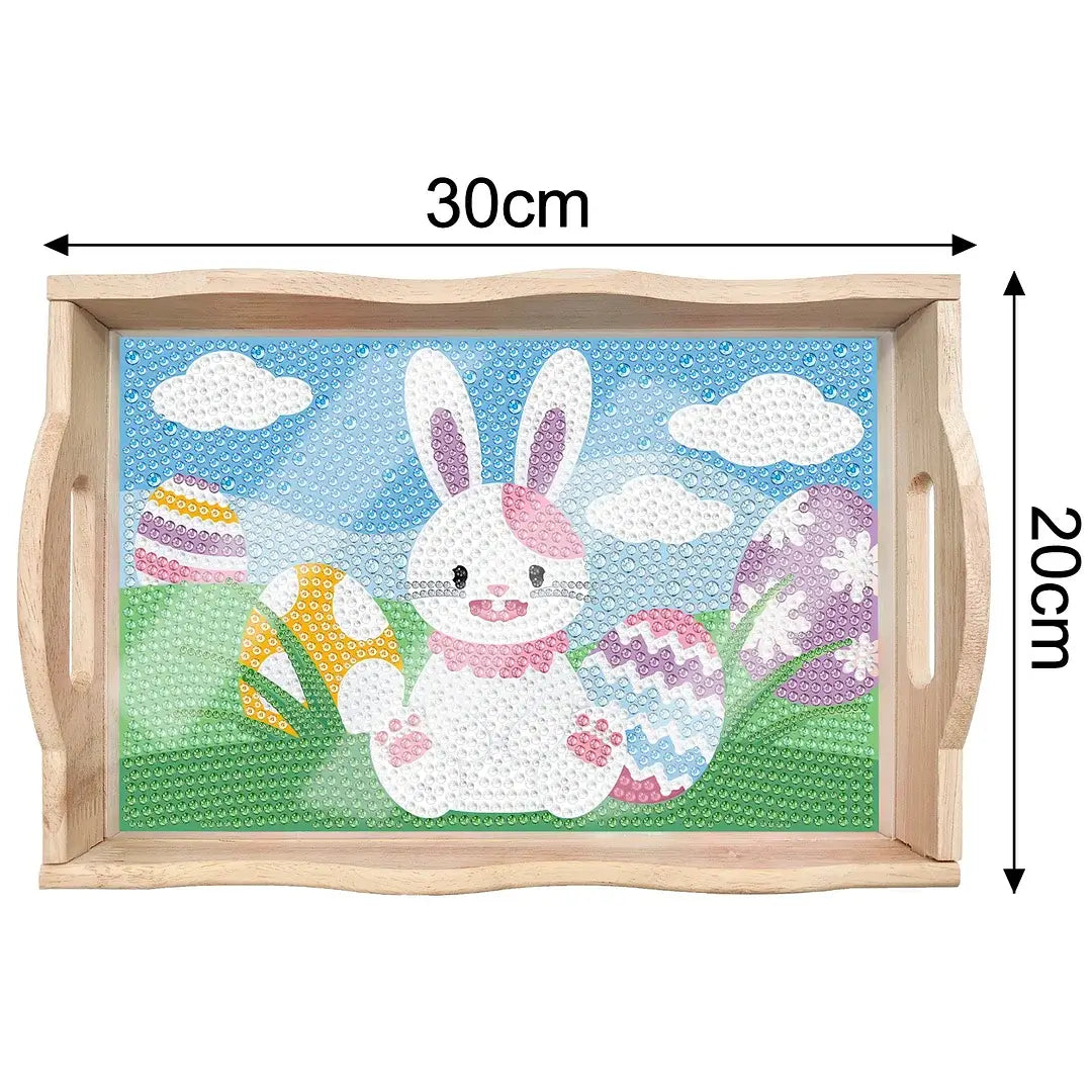 easter diamond art decor wooden food tray kit size