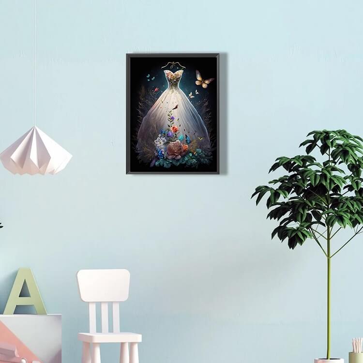diy floral wedding dress diamond painting kits