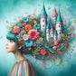 diy girl and castle diamond painting