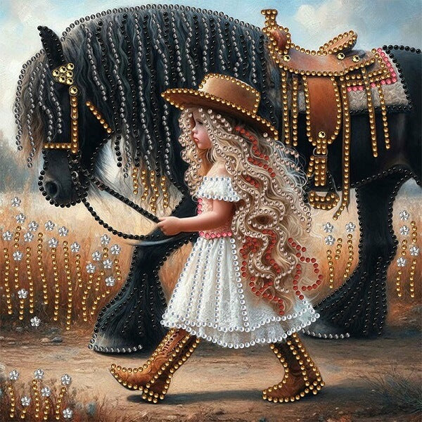 DIY Girl And Horse Crystal Rhinestone Diamond Painting Kit