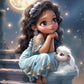 5D DIY Diamond Painting Kit - Full Round / Square - Girl and Sheep