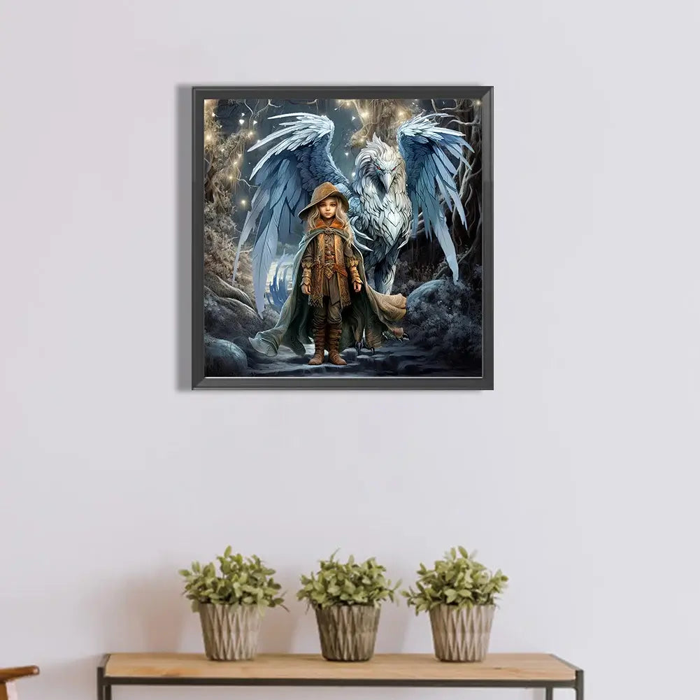 5D DIY Girl And Dragon Diamond Painting Kit