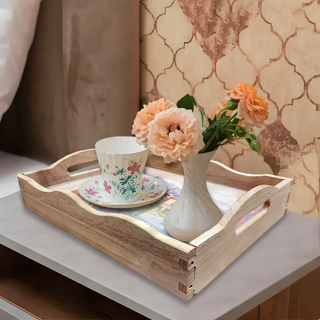 Landscape DIY Diamond Painting Decor Wooden Food Tray kIT