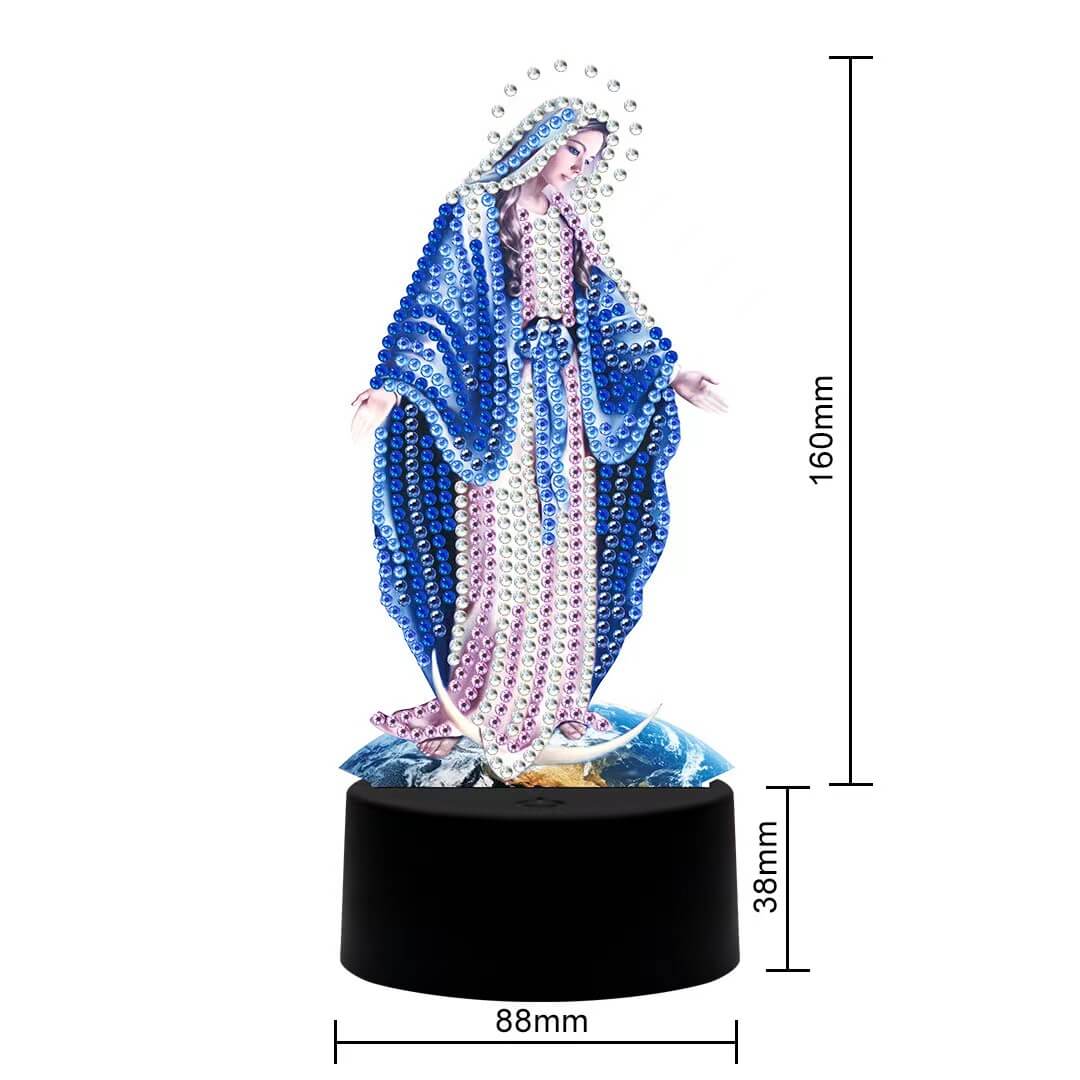 DIY Maria Religion Diamond Painting Led Table Lamp Ornament Size