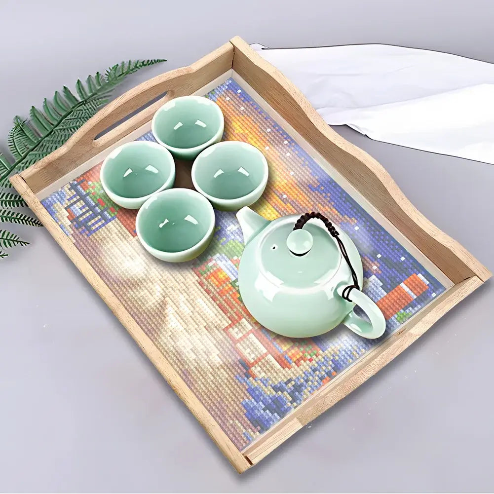DIY Winter Diamond Painting Decor Tray