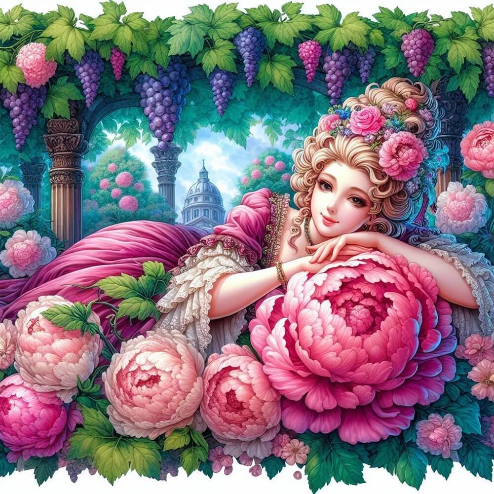 diy woman in garden diamond art kit