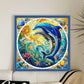 dolphin stained glass diamond painting kit