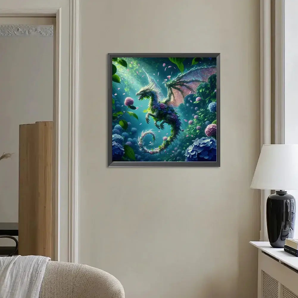 Dragon In Flowers Diamond Painting Kit