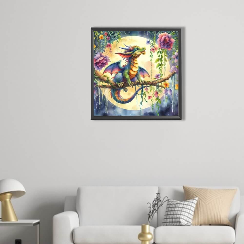 dragon on branch diamond art kit