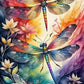 Dragonfly Full Round Square Diamond Painting Kits