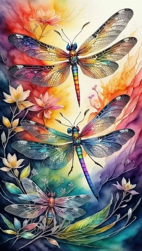 Dragonfly Full Round Square Diamond Painting Kits