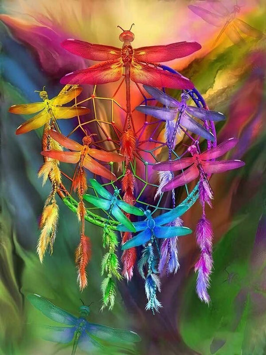 Full Drill Dragonfly Dream Catcher Diamond Painting