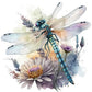 Diamond Painting - Full Round / Square - Dragonfly & Flower B