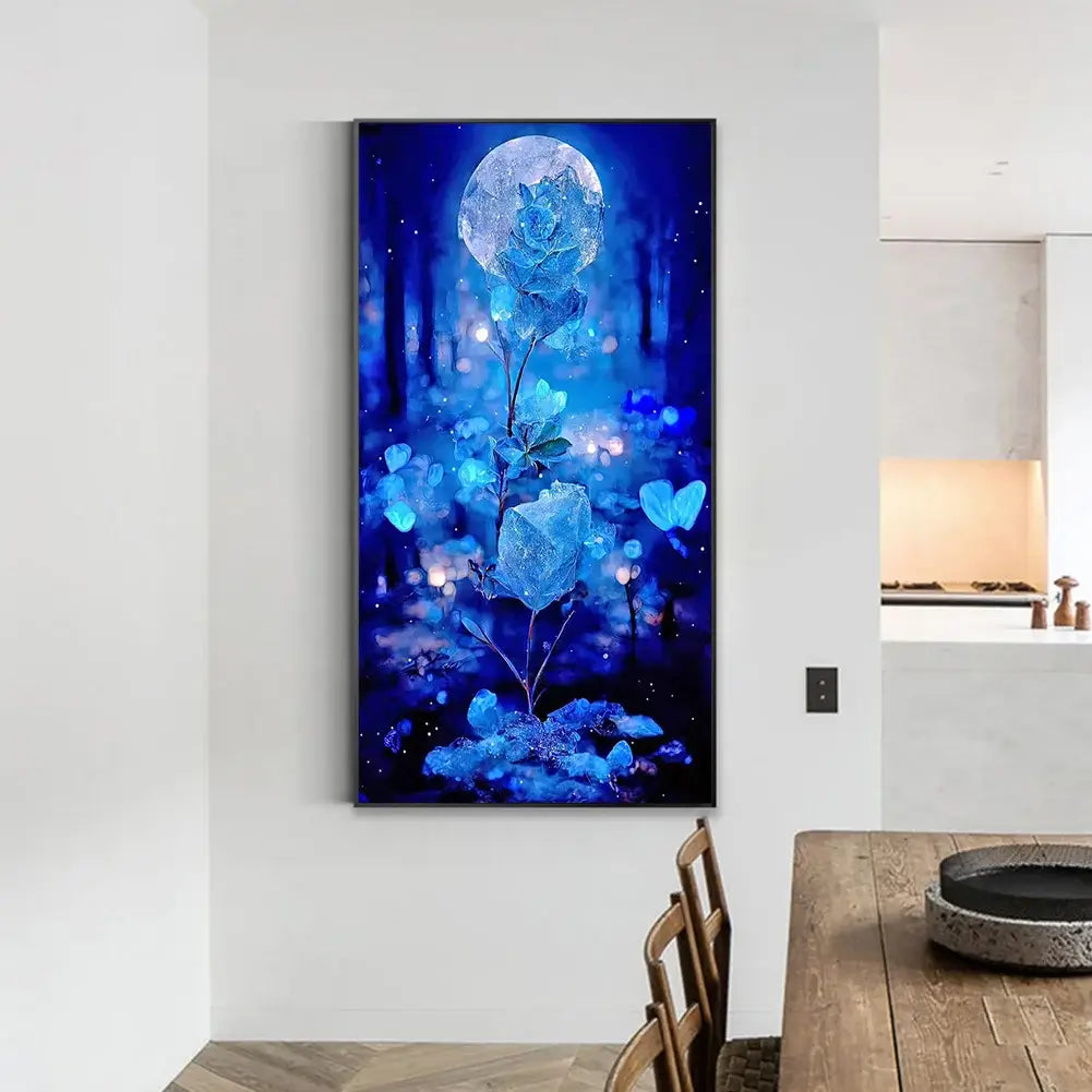 Blue Flower Big Size Diamond Painting