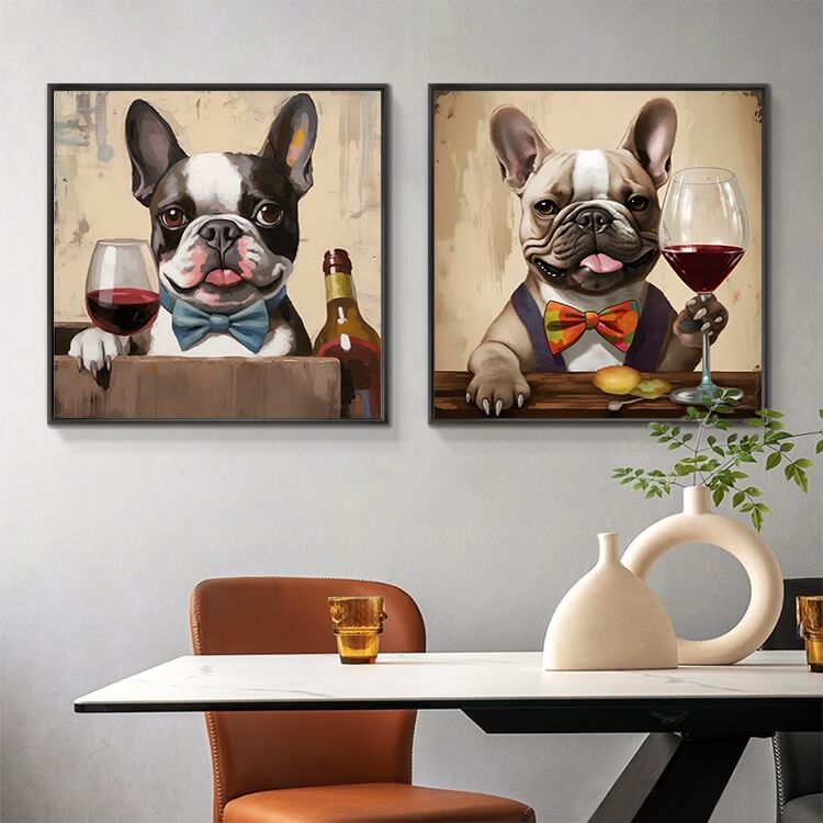 5D DIY Diamond painting - Full Round / Square - Dog & Wine