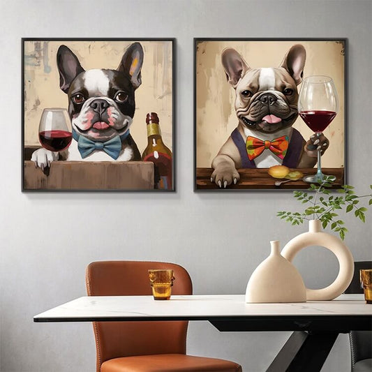 5D DIY Diamond painting - Full Round / Square - Dog & Wine