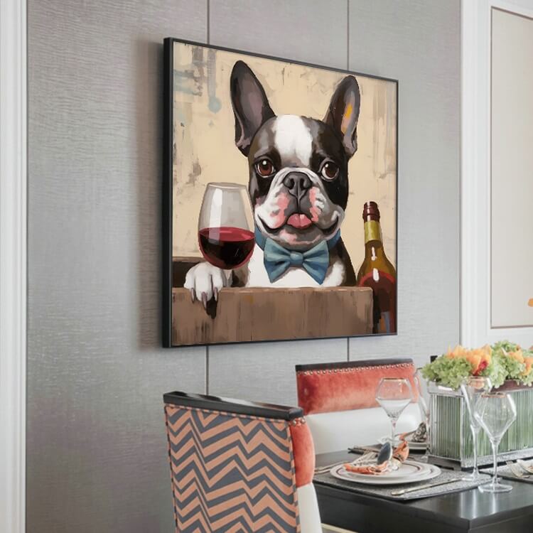 5D DIY Diamond painting Dog & Wine