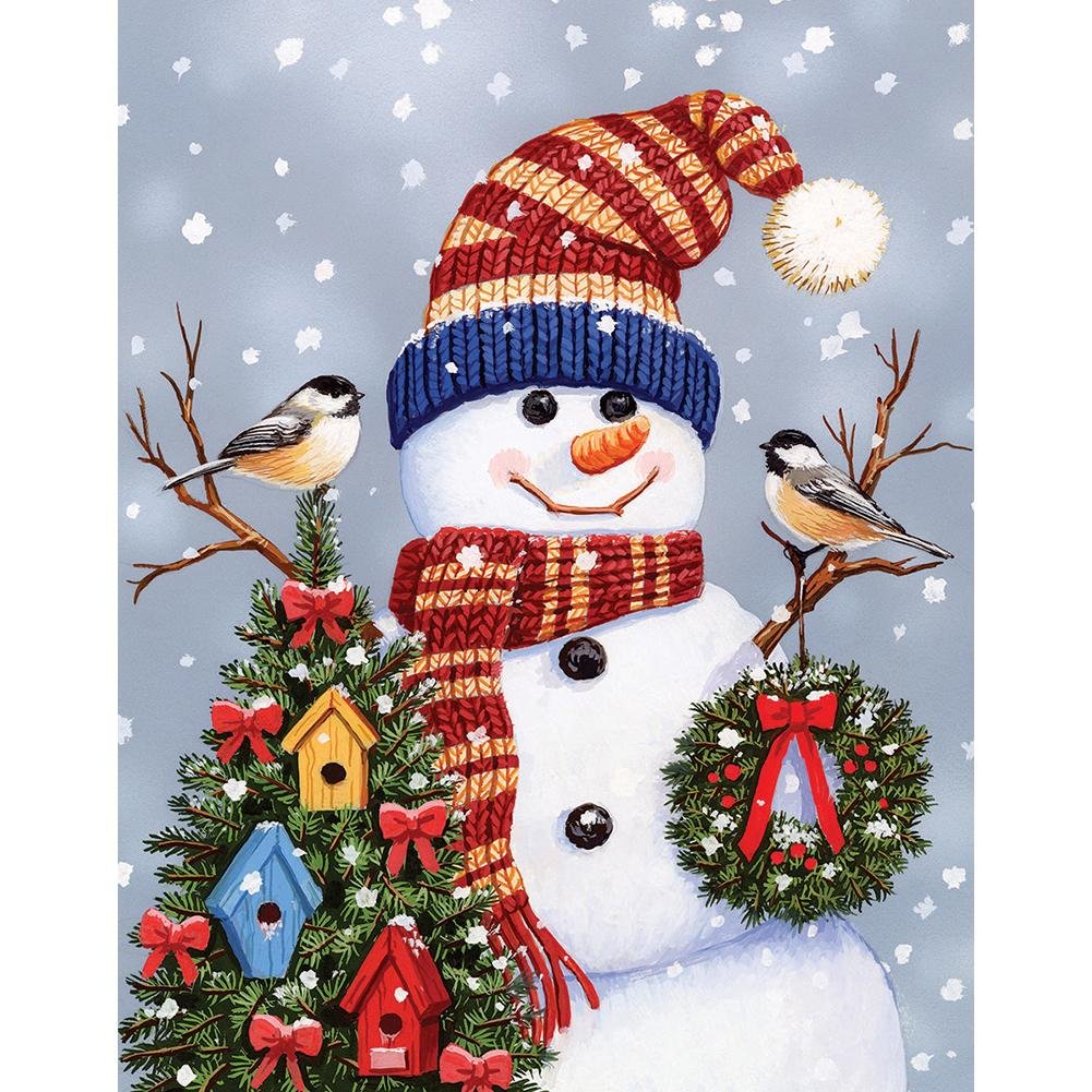 5D Diy Diamond Painting Kit Full Round Beads Snowman