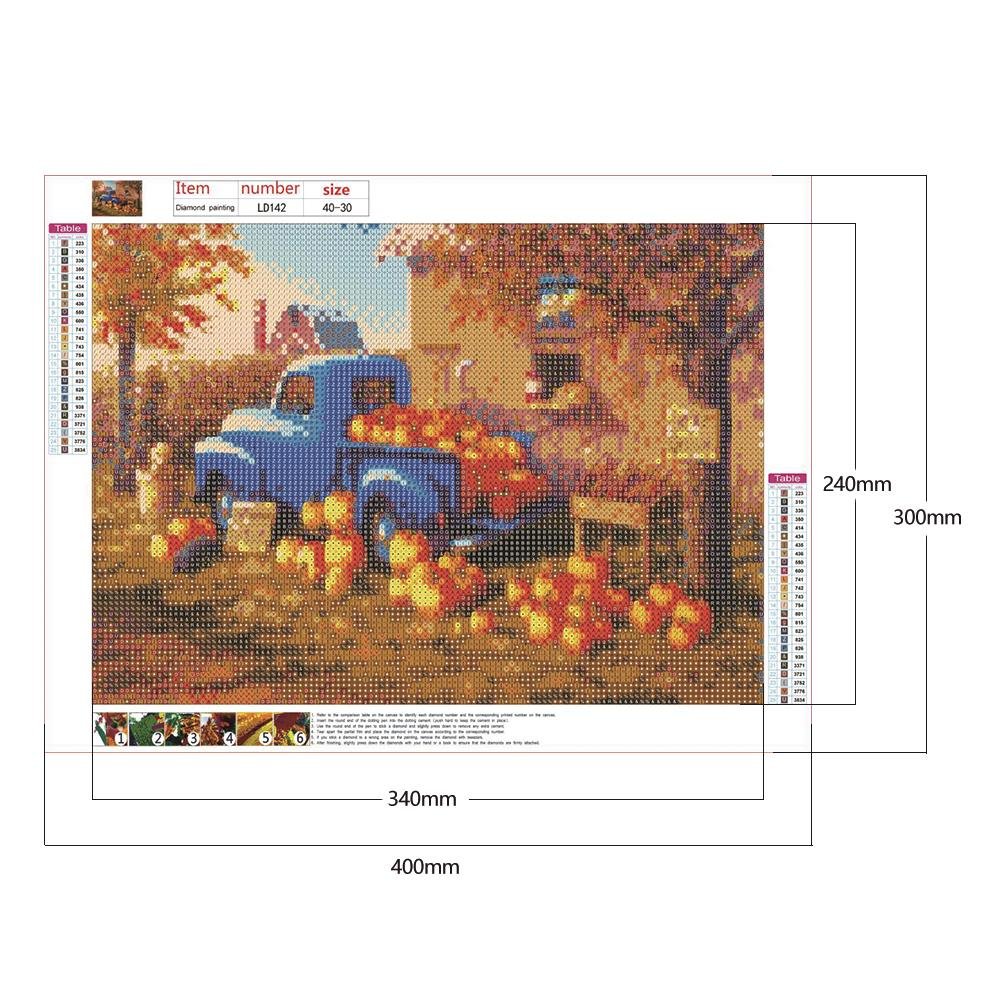 5D DIY Diamond Painting Kit - Full Round - Pumpkin Car
