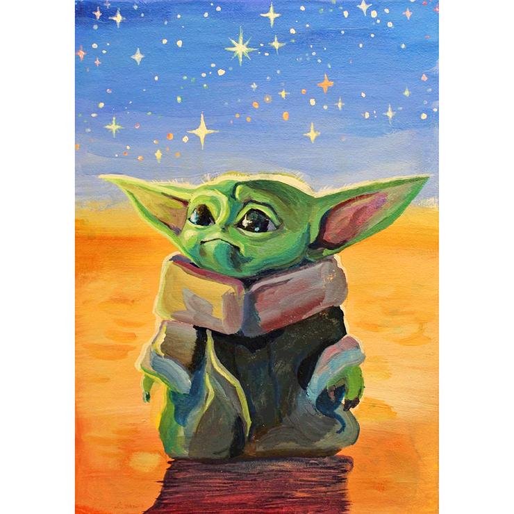 5D Diy Diamond Painting Kit Full Round Beads Yoda