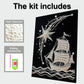 DIY Pearl Painting With Frame - Handmade Self-Adhesive Pearls - Sailboat (30*40cm)