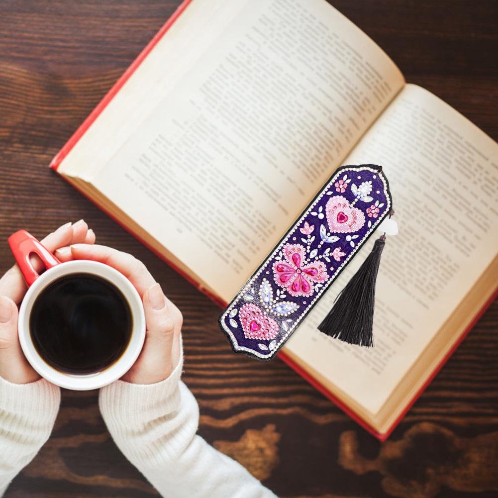 DIY Heart Butterfly Special Shaped Diamond Painting Bookmark