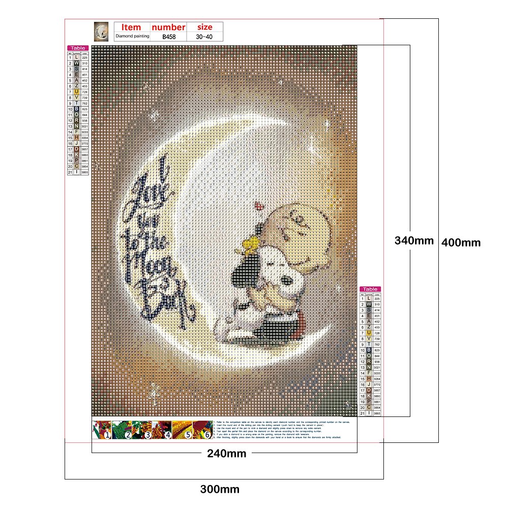 Diamond Painting - Full Round - Moon Cartoon