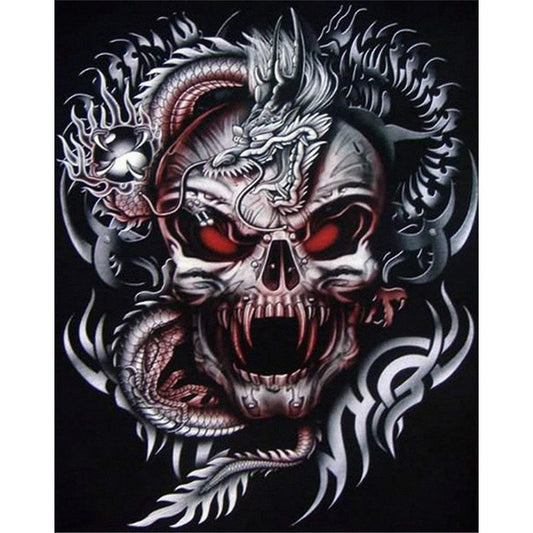 5D Diy Diamond Painting Kit Full Round Beads Novelty Skull