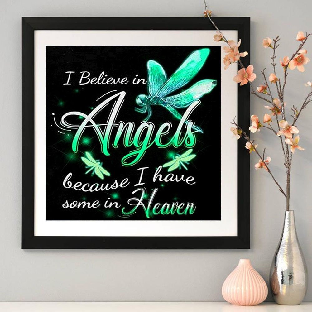 5D DIY Diamond Painting Kit - Full Round - Angel Dragonfly