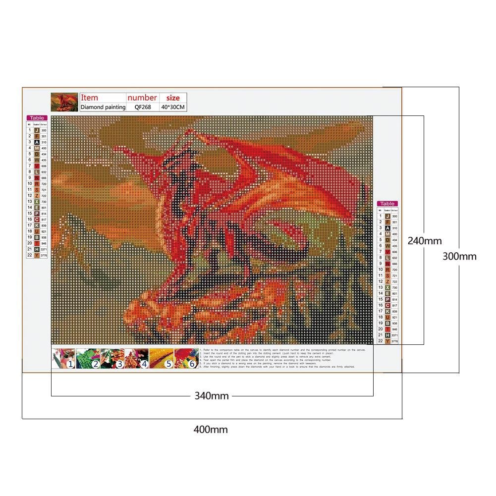 Diamond Painting - Full Round - Red Dragon
