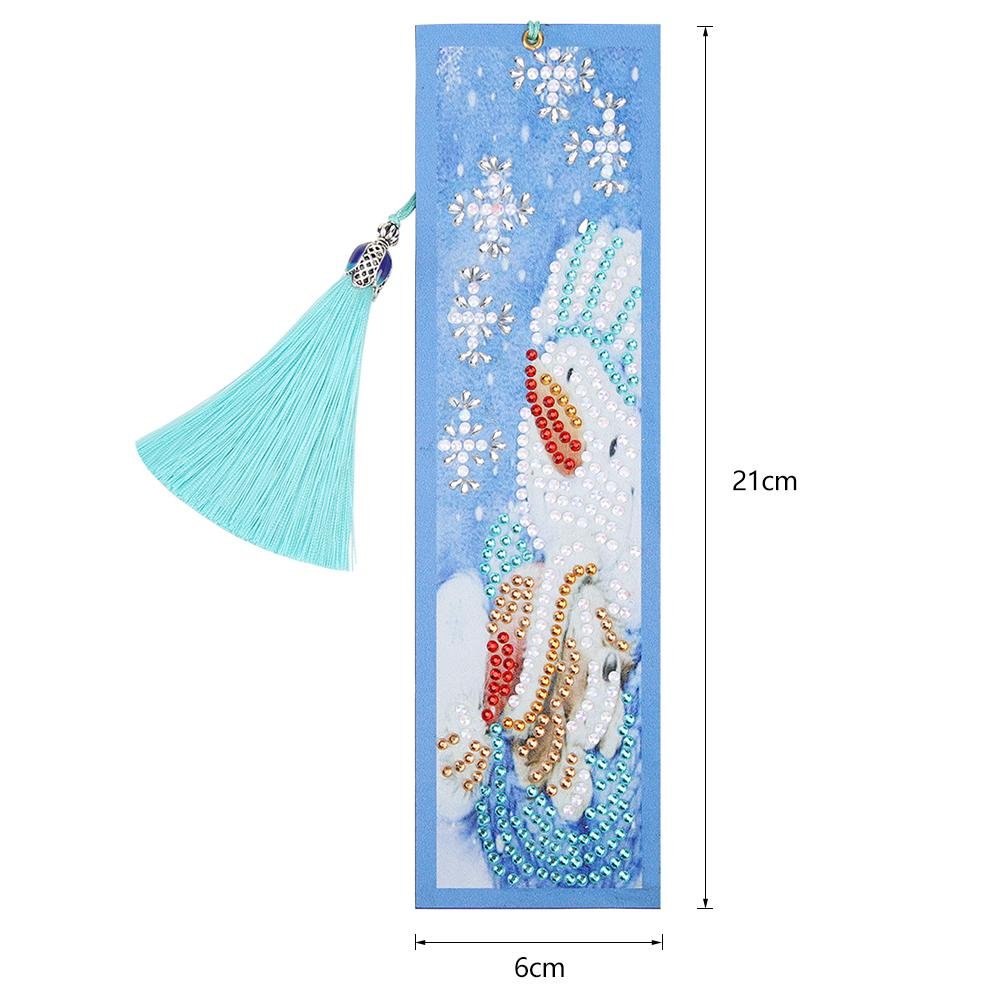 DIY Special Shaped Diamond Painting Creative Leather Bookmarks with Tassel