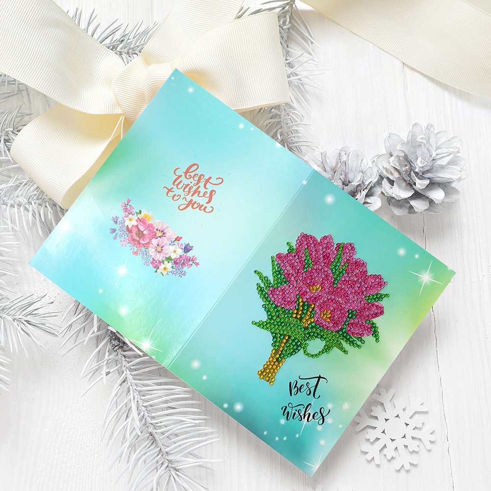 DIY Diamond Painting Greeting Card - Flowers