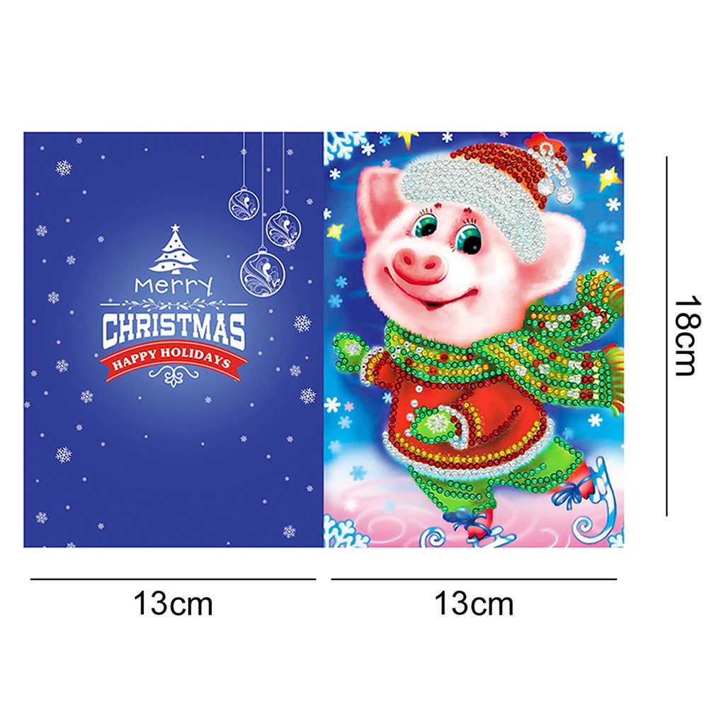 DIY Diamond Painting Greeting Card - Pig C