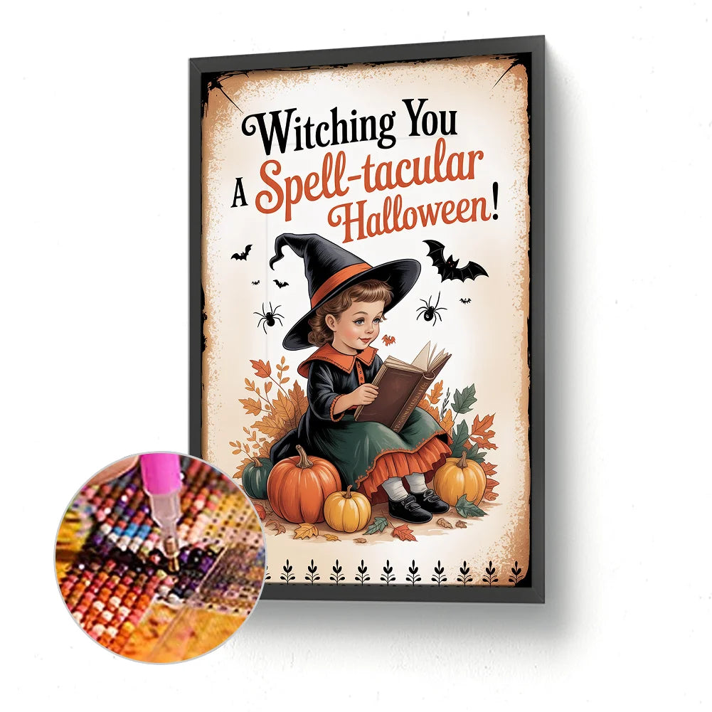 Diamond Painting - Full Round / Square - Halloween Witch Reads Book (30*45cm)