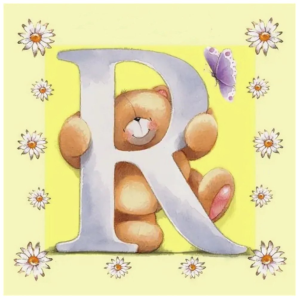 Diamond Painting - Full Round - Letter Bear