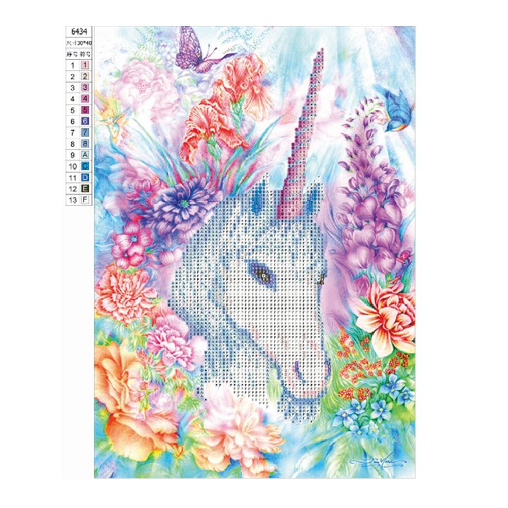 Diamond Painting - Partial Round - Unicorn B