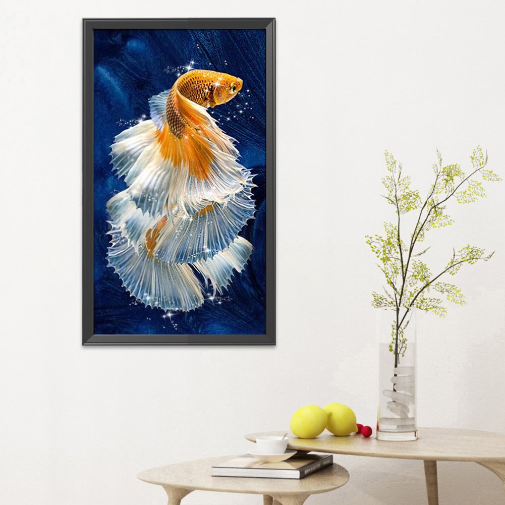 11ct Stamped Cross Stitch - Quiet GoldFish(30*55cm)