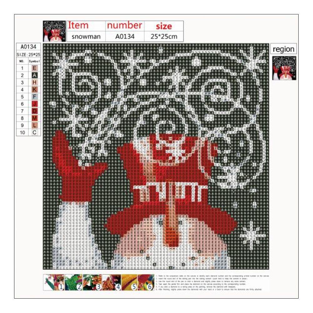 5D DIY Diamond Painting Kit - Full Round - Snowman