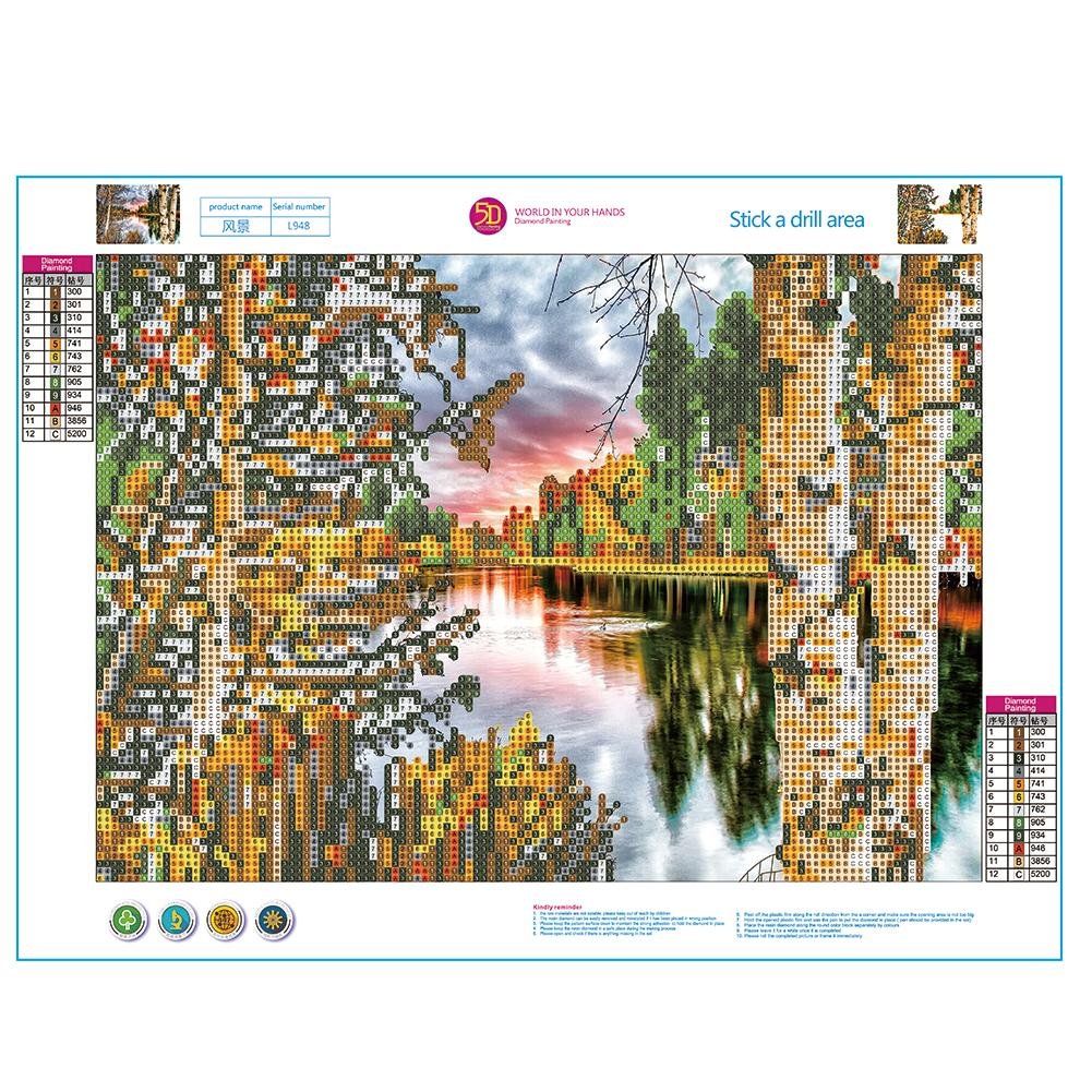 Diamond Painting - Partial Round - Forest Landscape