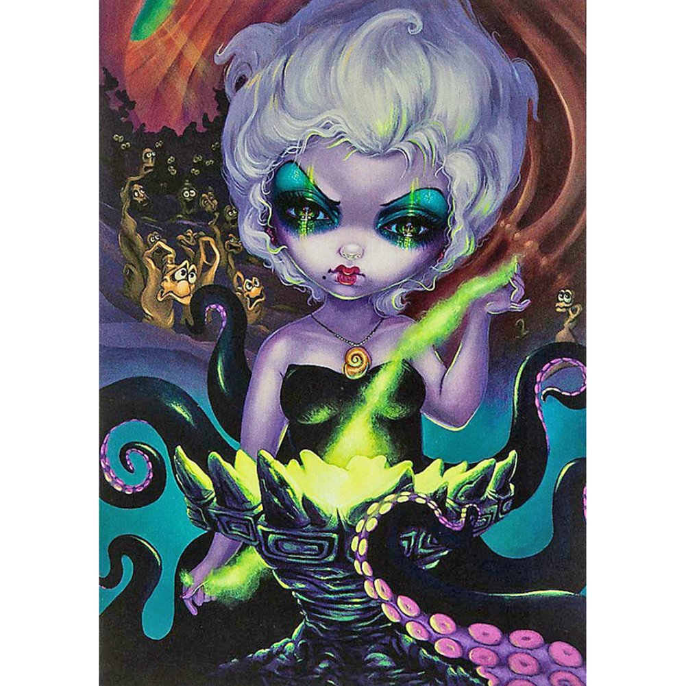 5D Diy Diamond Painting Kit Full Round Beads Cartoon Big Eyes