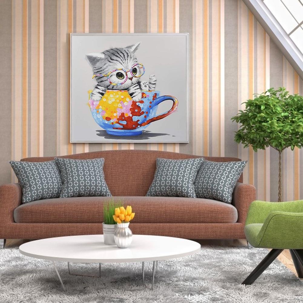 Diamond Painting - FUll Round - Cup Cat B