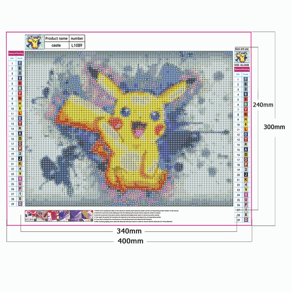 Diamond Painting - Full Round - Pikachu B