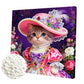 DIY Pearl Painting With Frame - Handmade Self-Adhesive Pearls - Cat (25*25cm) D