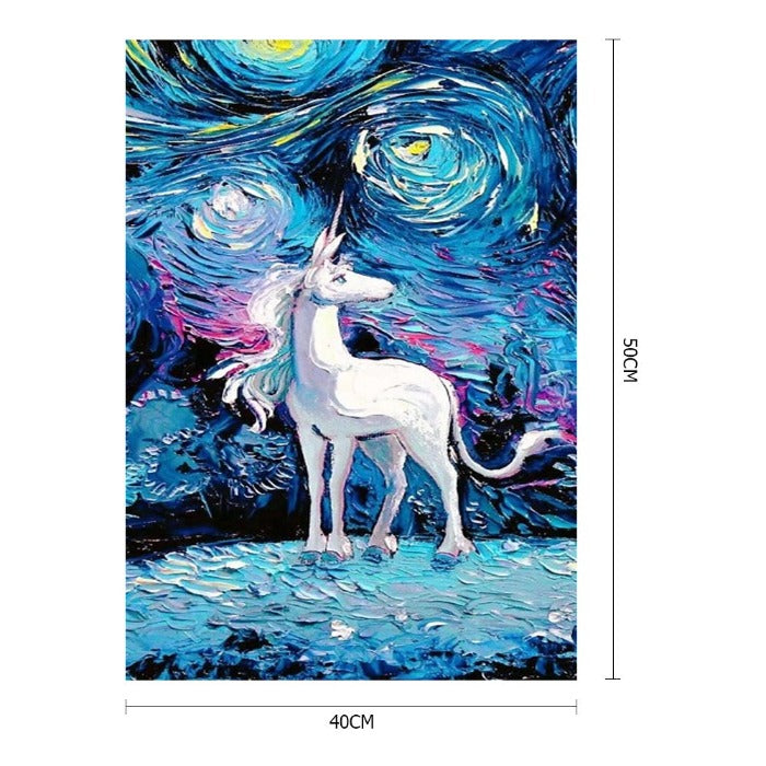 Abstract Horn Horse Hand Painted Canvas Oil Art Picture Craft Home Wall Decor